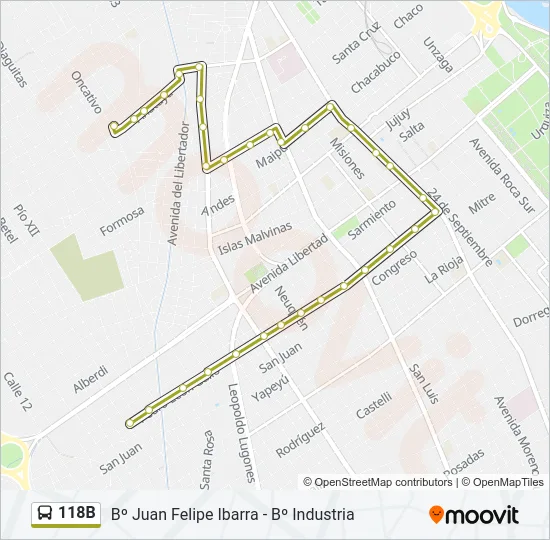 118B Bus Line Map