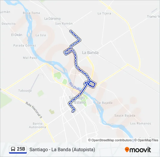 25B Bus Line Map