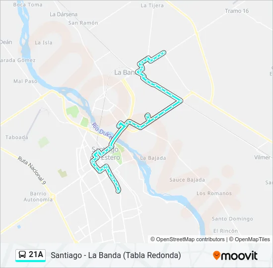 21A Bus Line Map
