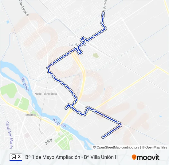 3 Bus Line Map
