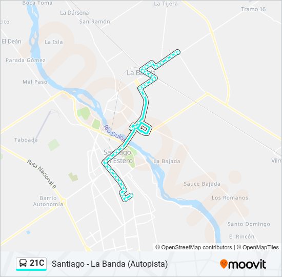 Mapa de 21C de autobús