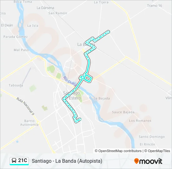 21C Bus Line Map