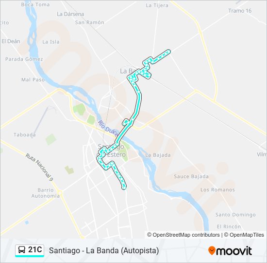 Mapa de 21C de autobús