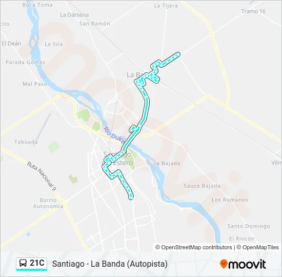 21C Bus Line Map