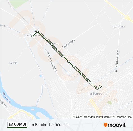 Mapa de COMBI de autobús