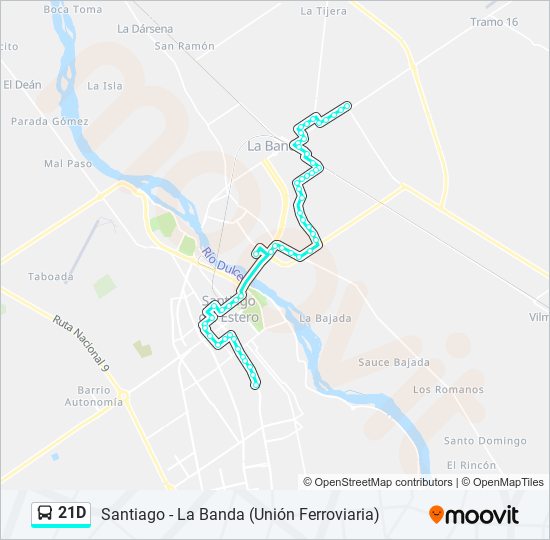 Mapa de 21D de autobús