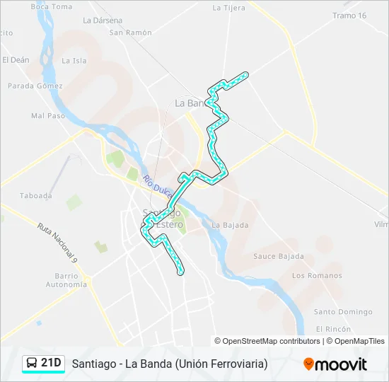 21D Bus Line Map