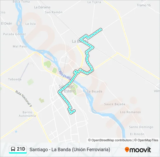 21D Bus Line Map