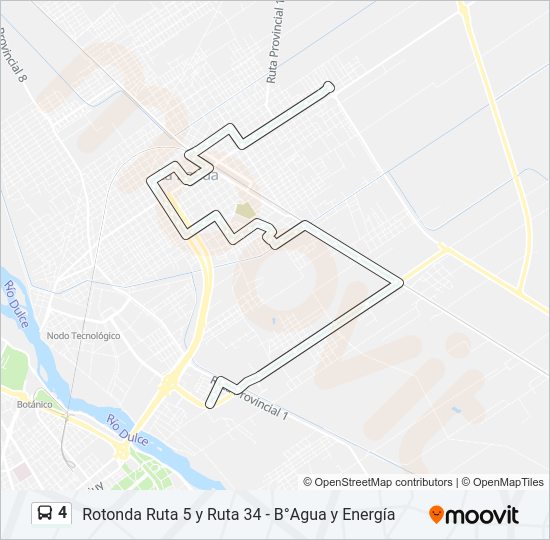 Mapa de 4 de autobús