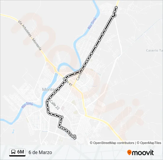 6M Bus Line Map