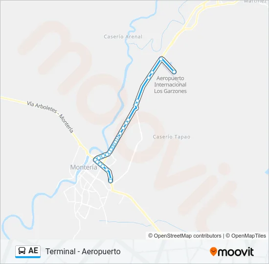 AE Bus Line Map