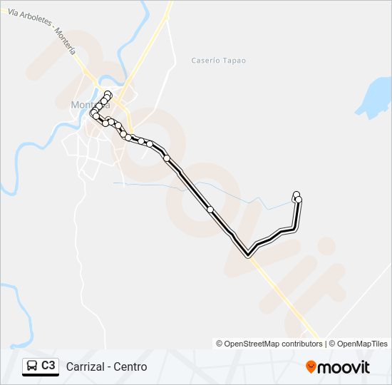 Mapa de C3 de autobús