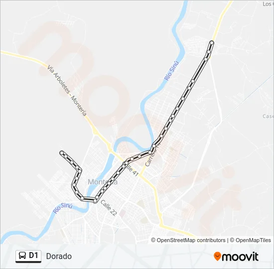 D1 Bus Line Map