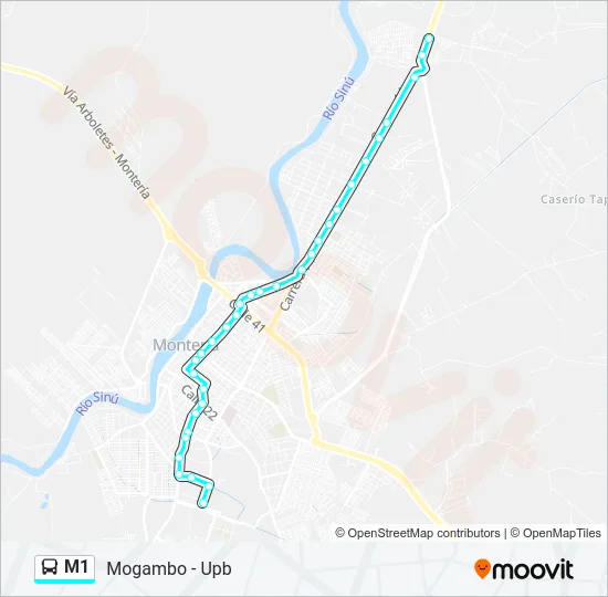 M1 Bus Line Map