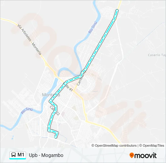 M1 Bus Line Map