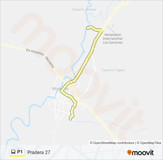 P1 Bus Line Map