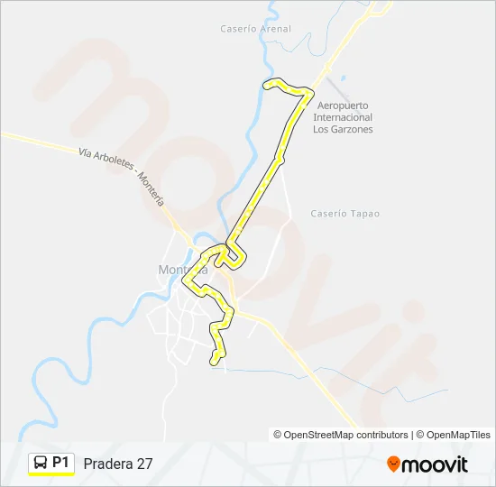 P1 Bus Line Map