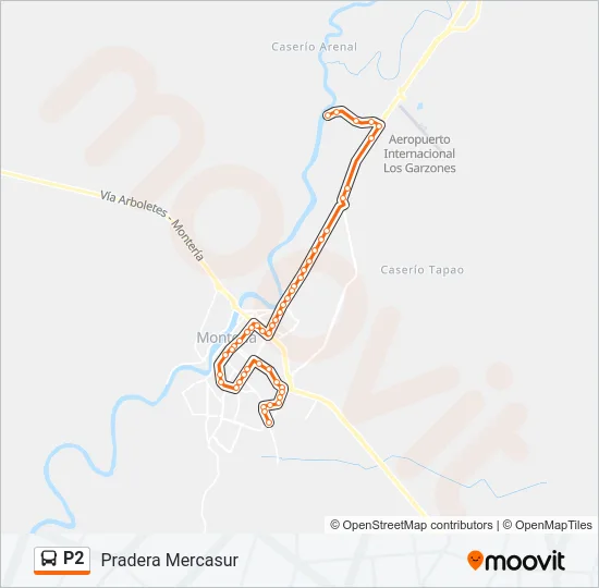 P2 Bus Line Map