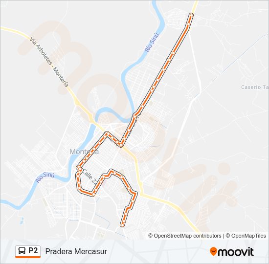 Mapa de P2 de autobús