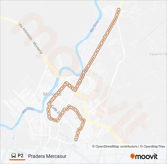 P2 Bus Line Map