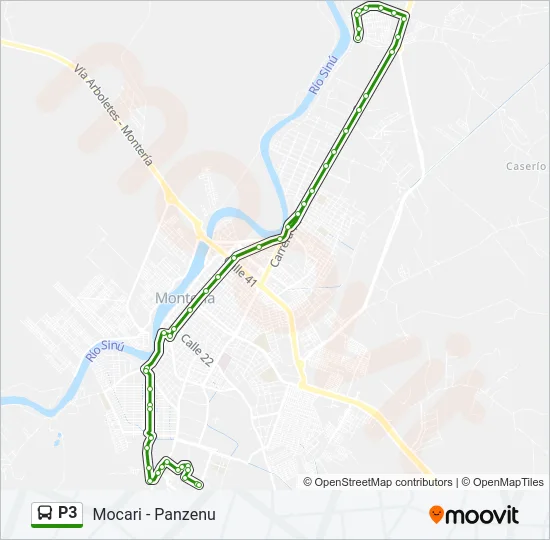 P3 Bus Line Map