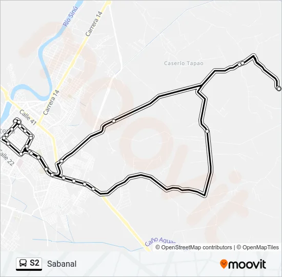 S2 Bus Line Map