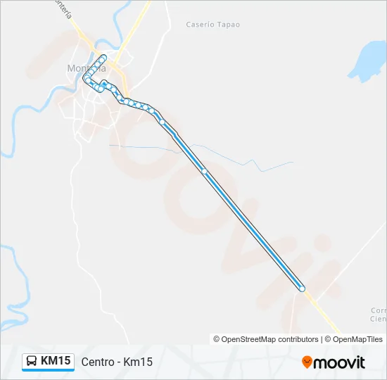 KM15 Bus Line Map