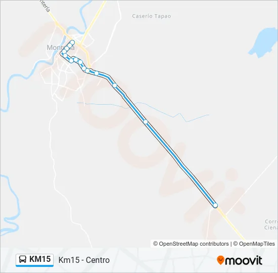 KM15 Bus Line Map