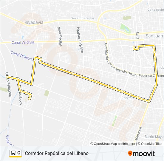 C Bus Line Map