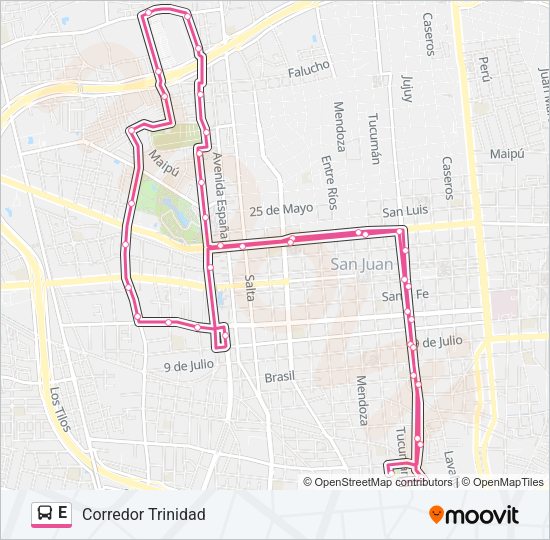 E Bus Line Map