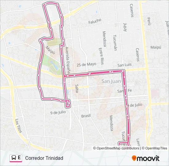 E Bus Line Map