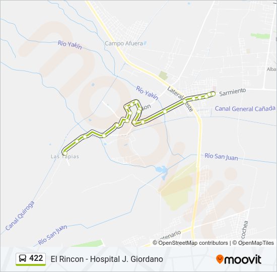 422 Bus Line Map
