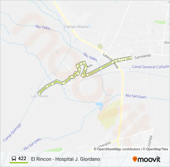 422 Bus Line Map