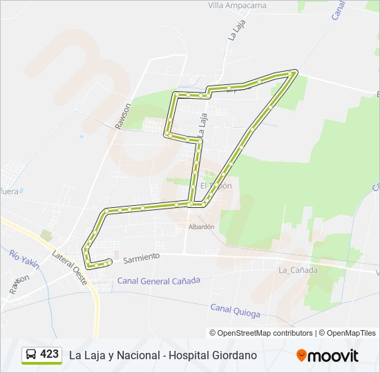 423 bus Line Map