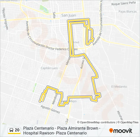 20 Bus Line Map