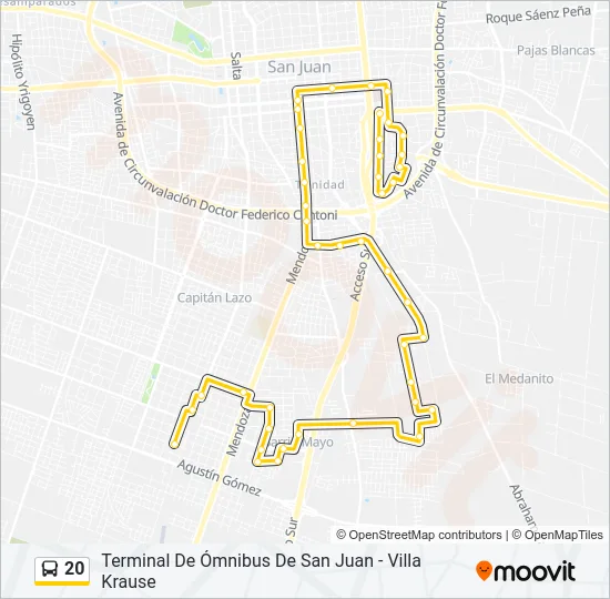 20 Bus Line Map