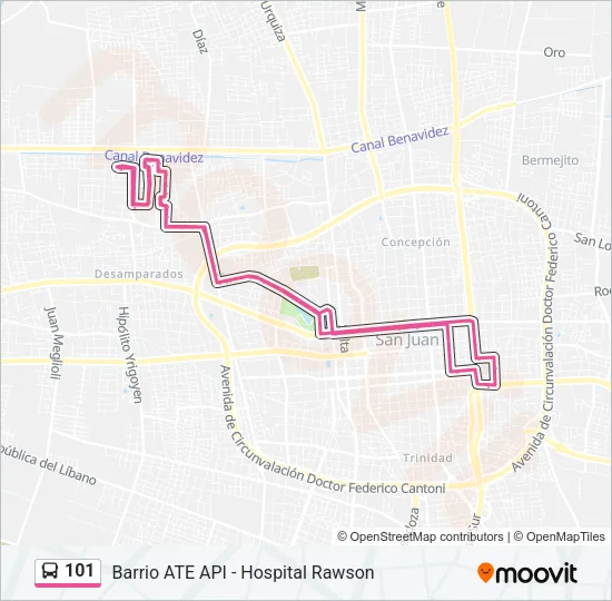 101 Bus Line Map