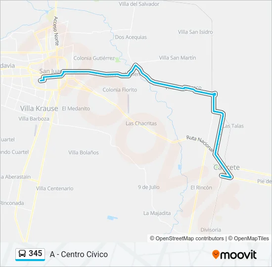 345 Bus Line Map