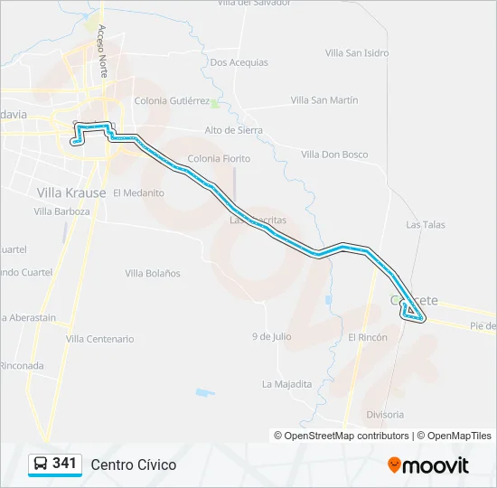 341 Bus Line Map