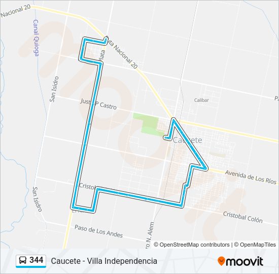 344 Bus Line Map