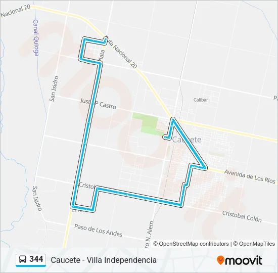 344 Bus Line Map