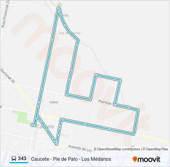 343 Bus Line Map