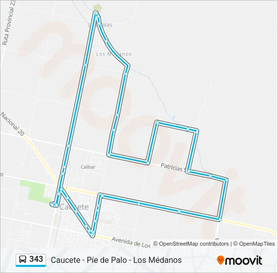 343 Bus Line Map