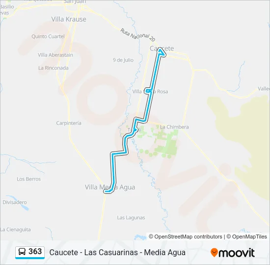 363 Bus Line Map