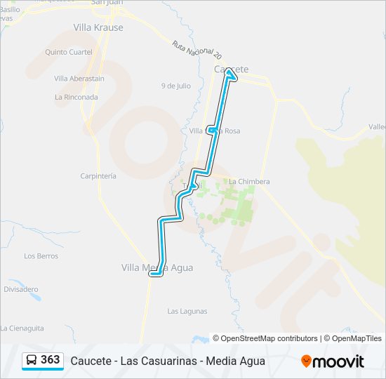 363 Bus Line Map