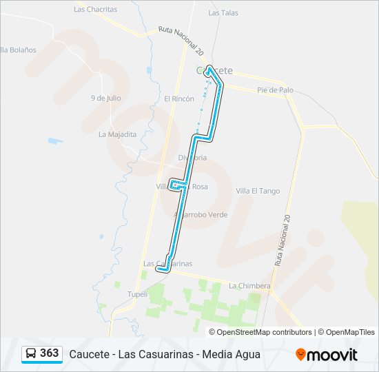 363 Bus Line Map