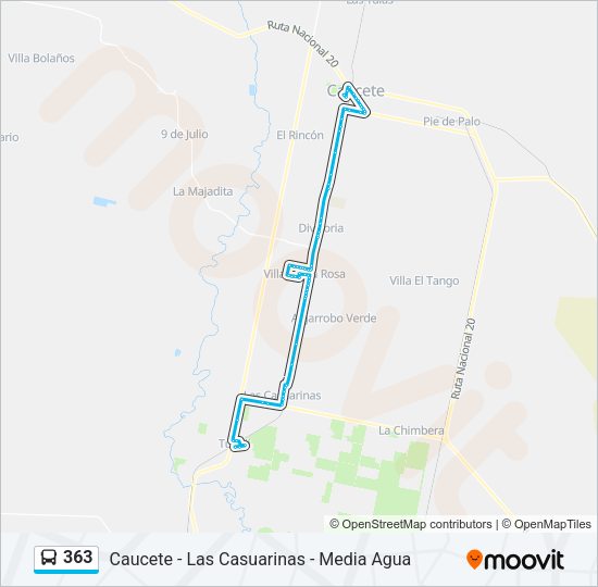 363 Bus Line Map