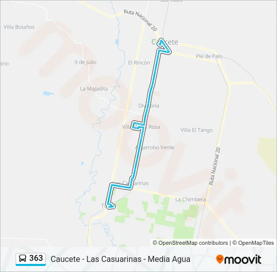 363 Bus Line Map