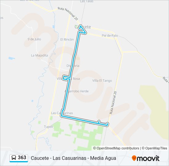 363 Bus Line Map