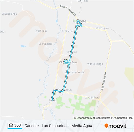 363 Bus Line Map
